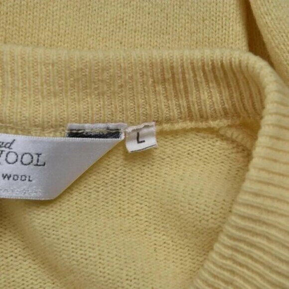 VIntage St. Bernard 100% Lambswool Yellow Sweater Long Sleeve Size Large - Picture 9 of 14